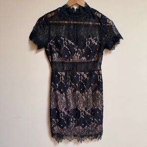 Forever 21 Black Lace Short Sleeve Dress - Size S